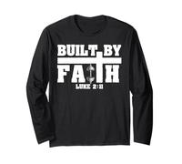 Built by Faith Lucas 2:11 Christian Gimnasio Fitness Motivación Manga Larga