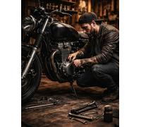 Built by Hand: A Motorcycle Garage Lined Journal