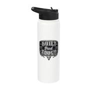 Built Dad Tough American Funny 4th Of July Stainless Steel Insulated Water Bottle