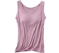 Built in Bra Tank Tops for Women, Tank Tops for Women Built in Bra Summer Casual Sleeveless, Comfort & Support All Day (Purple,S)