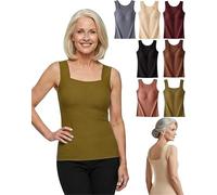 Built in Comfort Bra Tanktop, Tank Top with Built in Bra, Soft Stretch Breathable Fabric, No Tight Band (Green,5XL)