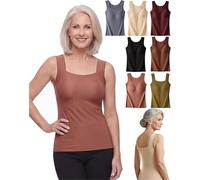 Built in Comfort Bra Tanktop, Tank Top with Built in Bra, Soft Stretch Breathable Fabric, No Tight Band (Pink,XXL)