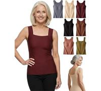 Built in Comfort Bra Tanktop, Tank Top with Built in Bra, Soft Stretch Breathable Fabric, No Tight Band (Red,3XL)