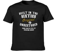 Built in The Sixties and Unrestored Men T Shirt Printed tee Graphic Top for Black M