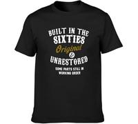 Built in The Sixties Original and Unrestored T-Tshirts Camisetas y Tops Unisex Black Mens Tees(Medium)