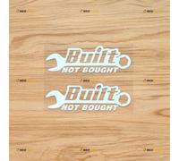 Built Not Bought JDM Derrapado Carrera Divertido Pegatina Vinilo - Set de 2 Blanco 10,2cm - Para Honda Toyota Mazda Subaru Nissan Coche Camión Troquelado Sin Fondo