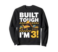 Built Tough I'm 3 Construction Truck 3 Años Cumpleaños Sudadera