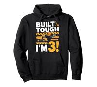 Built Tough I'm 3 Construction Truck 3 Años Cumpleaños Sudadera con Capucha