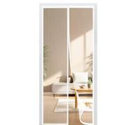 BUIRTLY Mosquitera Puerta Magnética 50x200cm, Mosquiteras Para Puertas, Cierre Magnético Automático Para Puertas De Balcones, Sótanos Y Terrazas, Fácil Instalación Sin Taladrar. Blanco