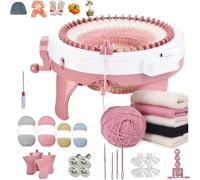 Buithafu Máquina de tejer, 48 agujas Smart Weaving Round Loom, máquina de tejer para tejer tabla de tejer doble punto, kit de máquina para adultos/niños DIY tejer bufanda sombrero calcetín
