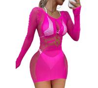 Buitifo Vestido de lencería Femenina Mono Pijama Fiesta Club Minifalda(zjq Rosa Rojo,M