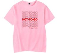 BUIWOT Camiseta Chappell Cantante Roan Cuello Redondo Algodón Manga Corta Verano Tops Cosplay Oversize Unisex Casual Deportes Manga Corta-Pink||m