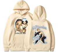 BUIWOT Felpe con Cappuccio Lauryn Hill Harajuku Style Felpa a Maniche Lunghe per uomo, Donna e Bambino Taglia Grande Pullover Casual Capispalla Elegante e ampio-Khaki||l