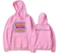 BUIWOT Oversized Hoodie Fashion Leisure Long Sleeve Sweatshirt Chappell Singer Roan Hip Hop Pullover Sweatshirt Neutral Leisure-Pink||XX_l