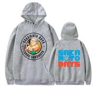 BUIWOT Sudadera con Capucha Estampado Cordón Sudadera Anime Sakamoto Days Cosplay Pareja Capucha Moda Casual Manga Larga