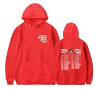 BUIWOT Sudadera con Capucha Manga Larga Impresa Singer Lauren Spencer S-mith Oversize Moda Casual Sudadera Manga Larga Hombre y Mujer-Red||3X_l