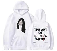 BUIWOT Sudadera con Capucha Manga Larga Impresa Singer Lauren Spencer S-mith Oversize Moda Casual Sudadera Manga Larga Hombre y Mujer-White||s