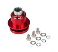 Buje de aluminio para volante, 3 agujeros, resistente al calor, robusto (rojo)