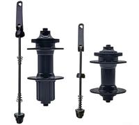 Buje de bicicleta con 2 rodamientos, 32 agujeros para radios con barra de liberación rápida de 5 mm para 8/9/10 velocidades, soporte frontal de 100 mm, trasero de 135 mm, eje de dimensión sobre