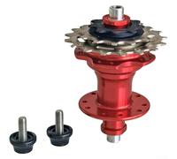 Buje de bicicleta con 4 rodamientos de 3 velocidades, rueda libre 9-13-17T, 85 mm antiguo 20H Velo buje delantero trasero, aleación de aluminio ligero MTB Hub para bicicleta de 16 20 pulgadas (rojo)