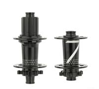 Buje de bicicleta de montaña para 7-12 velocidades con 4 rodamientos, 32 agujeros para radios compatible con freno de disco delantero de 44 mm y 6 pernos, eje pasante trasero de 15 x 100 mm, 12 x 142