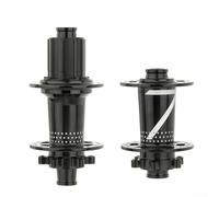 Buje de bicicleta delantero y trasero para bicicletas de montaña, 4 rodamientos cada uno de 32 agujeros de freno de disco compatible con 7, 8, 9, 10, 11, 12 velocidades de eje pasante (negro)