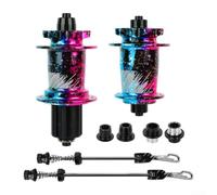 Buje de freno de disco MTB, 32H 6 pernos 120 clics, aleación A6061, QR/eje pasante compatible para bicicleta de montaña, kit de buje de rodamiento suave (colorido)