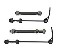 Buje de rueda de bicicleta delantero y trasero con eje de liberación rápida, construcción de acero con 2 rodamientos para piezas de ciclismo, negro, compatible con carretera estándar y (delantera +