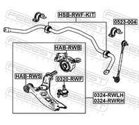 Buje del brazo de control detrás del eje HAB-RWB FEBEST para HONDA CR-V III