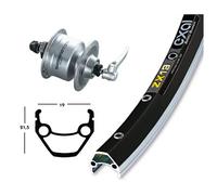 Bujes de rueda delantera Exal Dyn. Dh3N72 Qr 36 Zx 19 28"