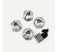 Bujes hexagonales de aluminio de 12 mm plateados para Traxxas Mini Maxx 3654