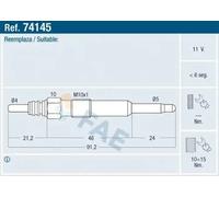 Bujía de incandescencia 74145 FAE para AUDI VW SEAT RENAULT FORD VOLVO SKODA