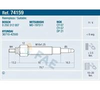Bujía de incandescencia 74159 FAE para MITSUBISHI PROTON HYUNDAI KIA