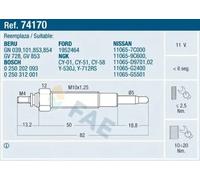 Bujía de incandescencia 74170 FAE para NISSAN FORD