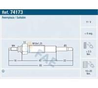 Bujía de incandescencia 74173 FAE para MAZDA SUZUKI FORD KIA