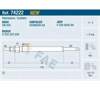 Bujía de incandescencia 74222 FAE para CHRYSLER JEEP