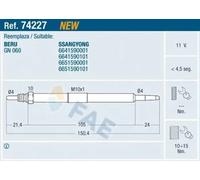Bujía de incandescencia 74227 FAE para SSANGYONG REXTON / REXTON II RODIUS I