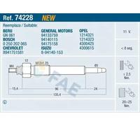 Bujía de incandescencia 74228 FAE para ISUZU OPEL