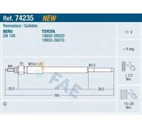 Bujía de incandescencia 74235 FAE para TOYOTA COROLLA Verso AVENSIS AURIS