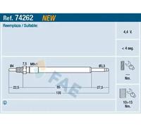 Bujía de incandescencia 74262 FAE para VOLVO V60 I S80 II XC90 I V70 III S60 II