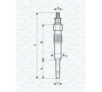 Bujía de incandescencia Calentador metálico 062503901304 MAGNETI MARELLI