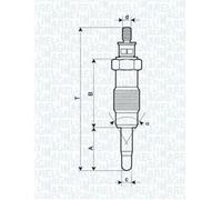 Bujía de incandescencia Calentador metálico 062580704304 MAGNETI MARELLI