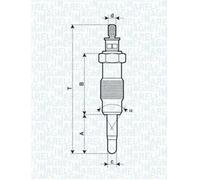 Bujía de incandescencia Calentador metálico 062582804304 MAGNETI MARELLI