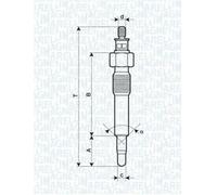 Bujía de incandescencia Calentador metálico 062583202304 MAGNETI MARELLI
