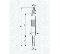 Bujía de incandescencia Calentador metálico 062900017304 MAGNETI MARELLI