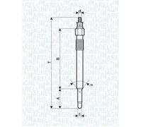 Bujía de incandescencia Calentador metálico 062900020304 MAGNETI MARELLI