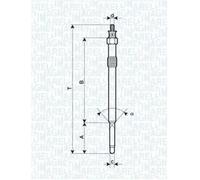 Bujía de incandescencia Calentador metálico 062900024304 MAGNETI MARELLI