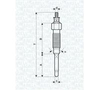 Bujía de incandescencia Calentador metálico 062900065304 MAGNETI MARELLI