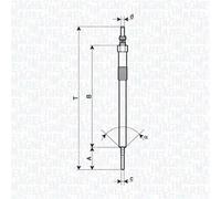 Bujía de incandescencia Calentador metálico 062900137304 MAGNETI MARELLI