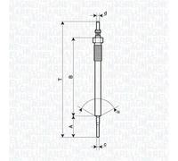 Bujía de incandescencia Calentador metálico 062900138304 MAGNETI MARELLI